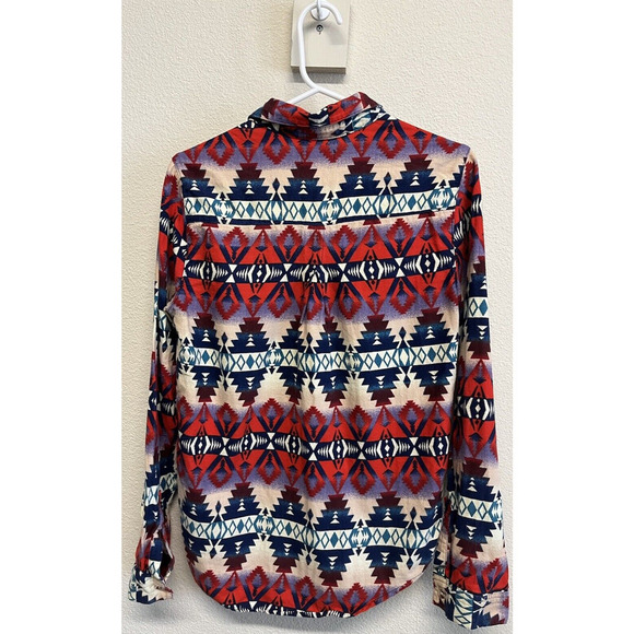 BDG Flannel Beacon Aztec Print Button-Down Shirt Women's Size S Red - Picture 5 of 9